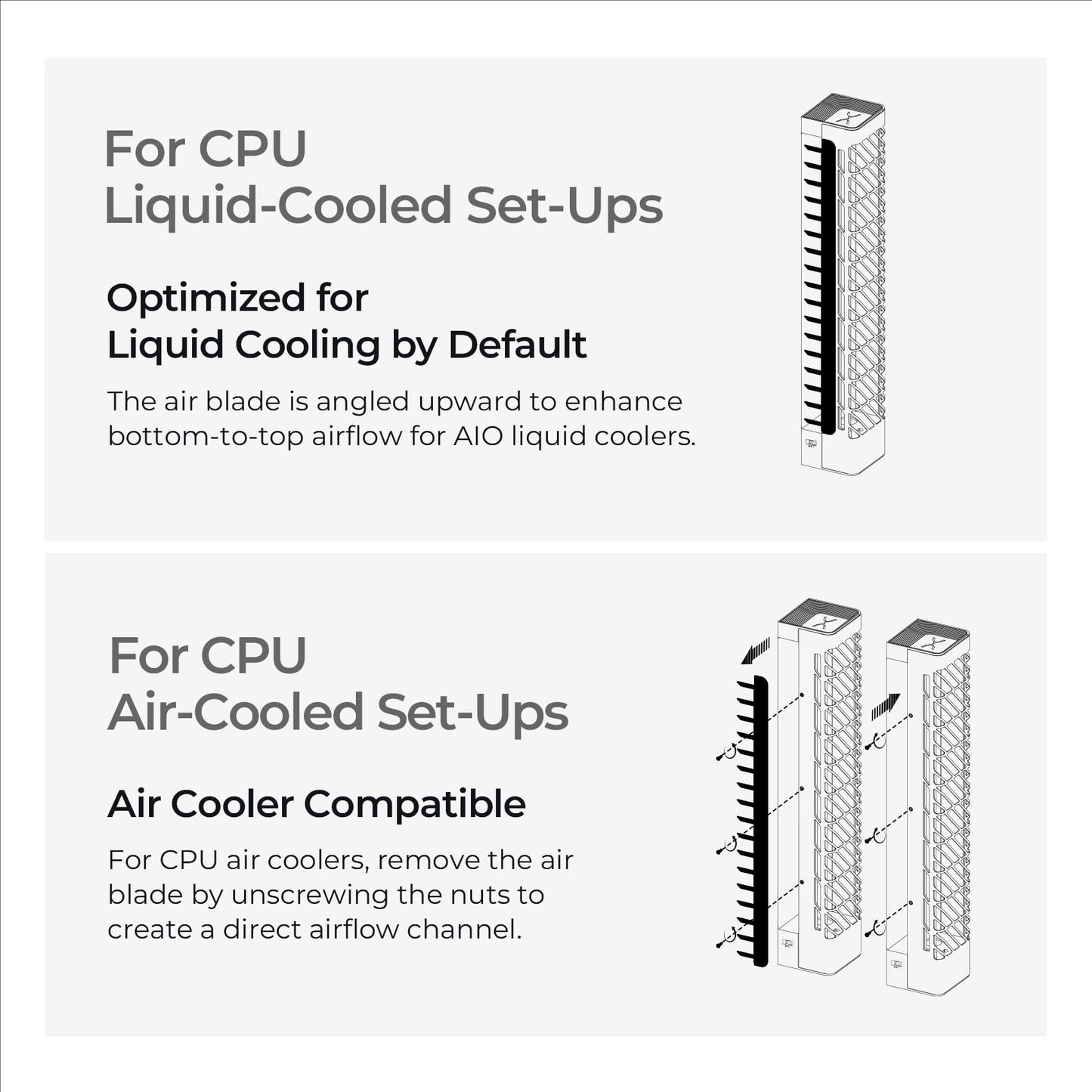 TRYX FLOVA Black Mid-Tower ATX PC Case, Breathable Fabric-Crafted Front, Tempered Glass, Three-Speed Cross-Flow Fan, 360mm Radiator, Wide