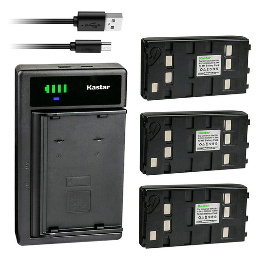 Kastar 3-Pack Battery and Smart USB Charger Compatible with JVC BN-V11U BN-V12U BN-V14U BN-V18U BN-V20U BN-V22U BN-V24U BN-V25U, GR-SZ9 GR-SZ9U