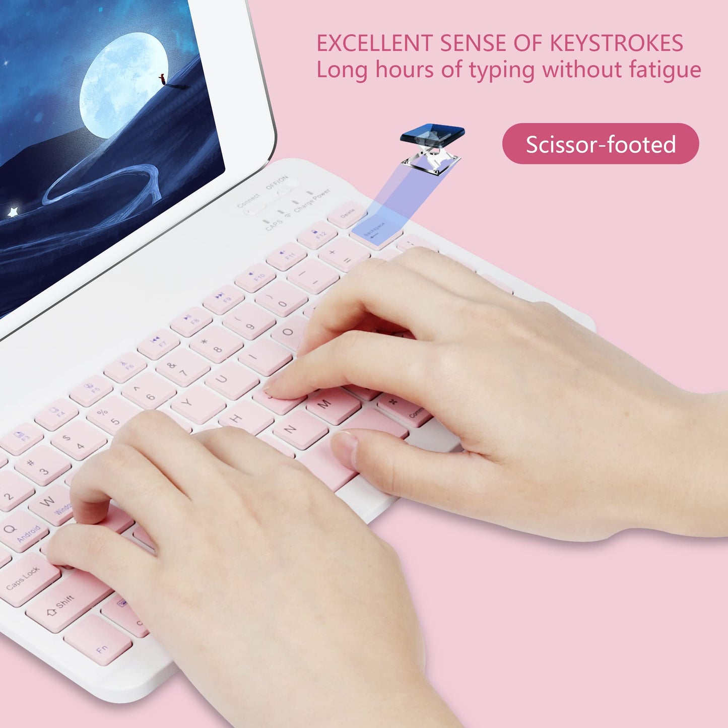 Wireless Keyboard and Mouse Bluetooth Rechargeable Wireless Mouse Keyboard Set Ultra-Slim Portable Compact Keyboard and Mouse Combo