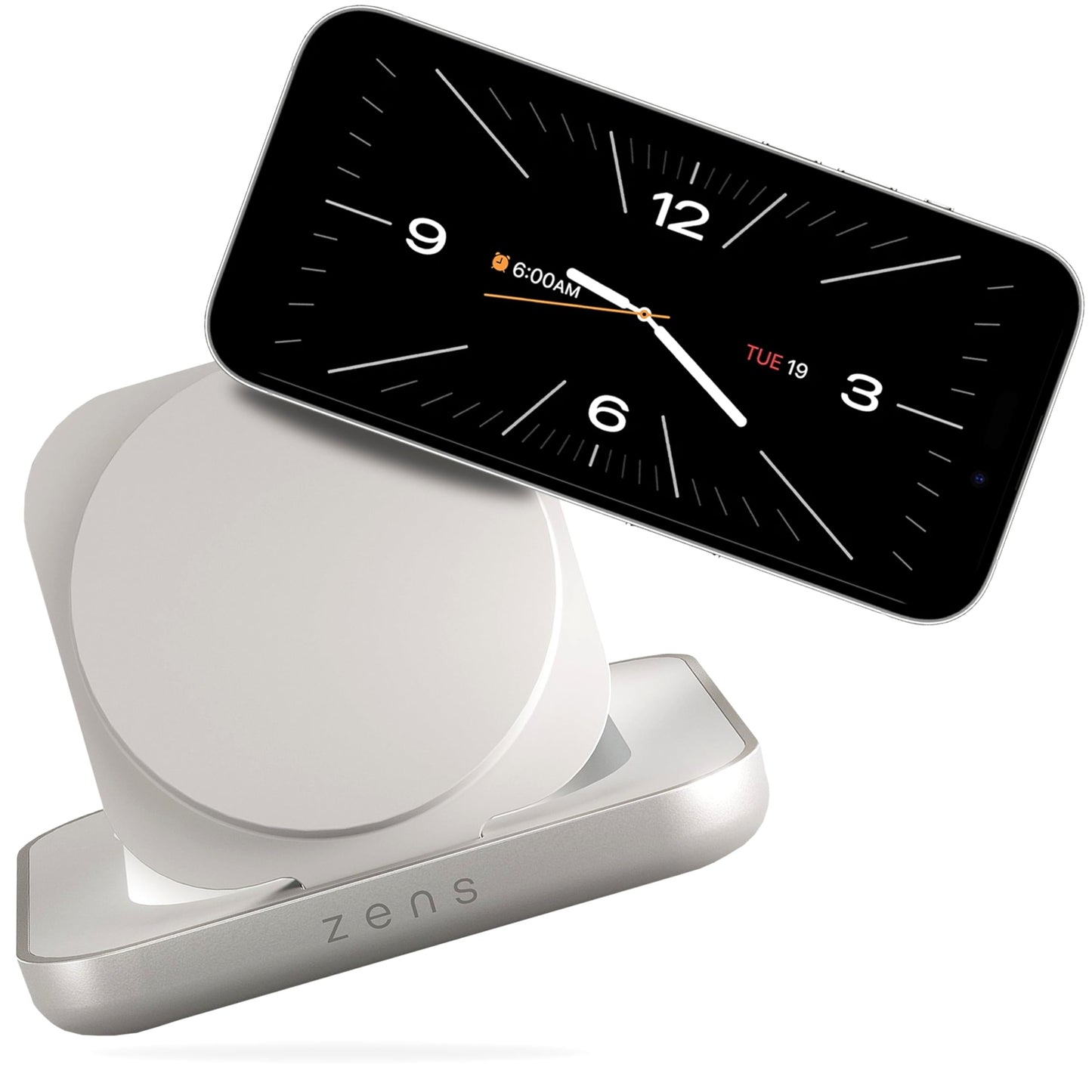 Zens Magnetic Nightstand Charger | MagSafe Qi2 15W | Landscape Only (No Vertical) | Standby Mode | Compatible with iPhone 17/16/15/14/13/12 | 20W