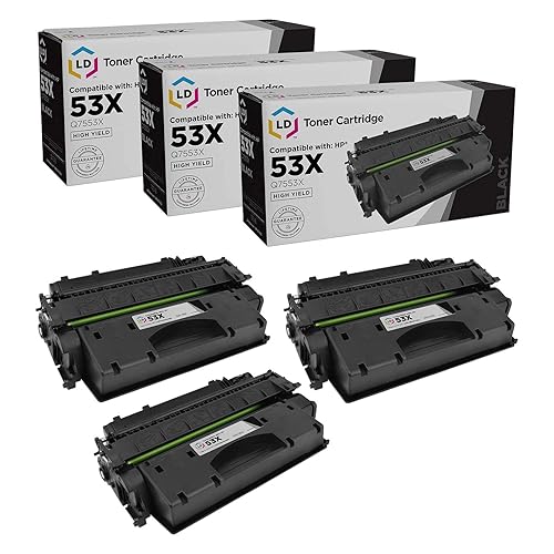 LD Products Replacement Toner Cartridge Compatible with HP 53X Q7553X High Yield (Black, 3Pk) Compatible with HP Printer LaserJet P2015, P2015d