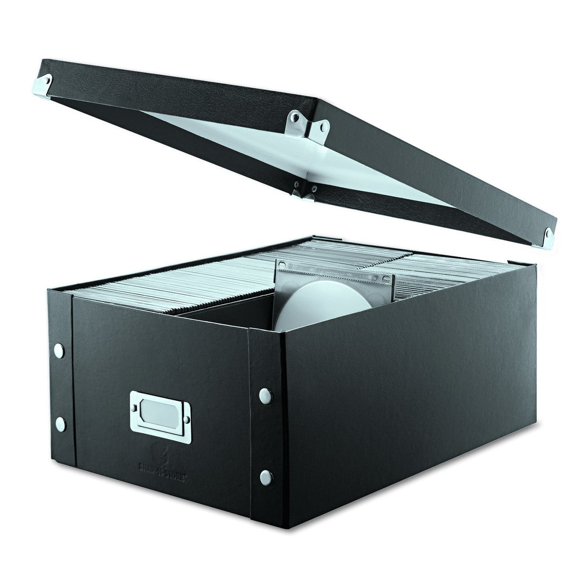 Snap-N-Store CD Storage Box - Pack of 1/2 - Durable Disc Holder with Lid to Store for Discs (1 Pack - Doublewide CD, Black)
