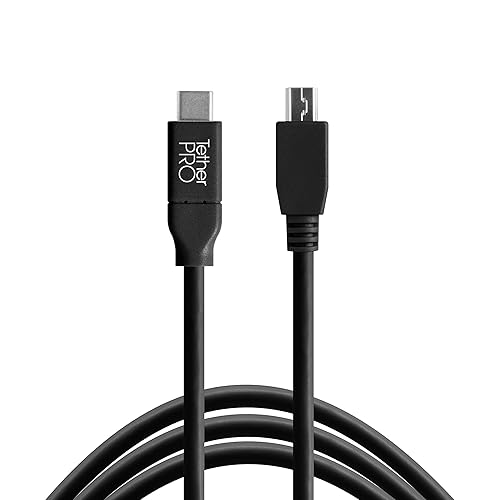 TetherPro USB-C to 2.0 Mini-B 5-Pin, (4.6m) BLK
