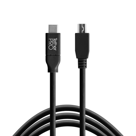 TetherPro USB-C to 2.0 Mini-B 5-Pin, (4.6m) BLK