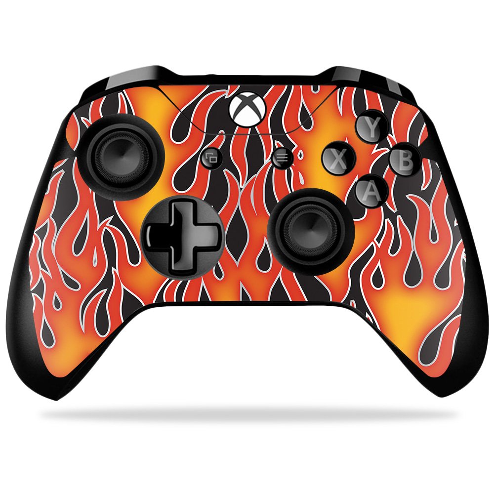 MightySkins Skin Compatible with Microsoft Xbox One X Controller - Hot Flames | Protective, Durable, and Unique Vinyl Decal wrap Cover | Easy