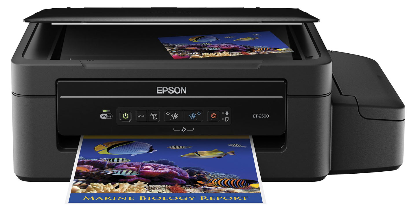 Epson Expression ET-2500 EcoTank Wireless Color All-in-One Supertank Printer with Scanner, Wi-Fi, Tablet and Smartphone (iPad, iPhone, Android)