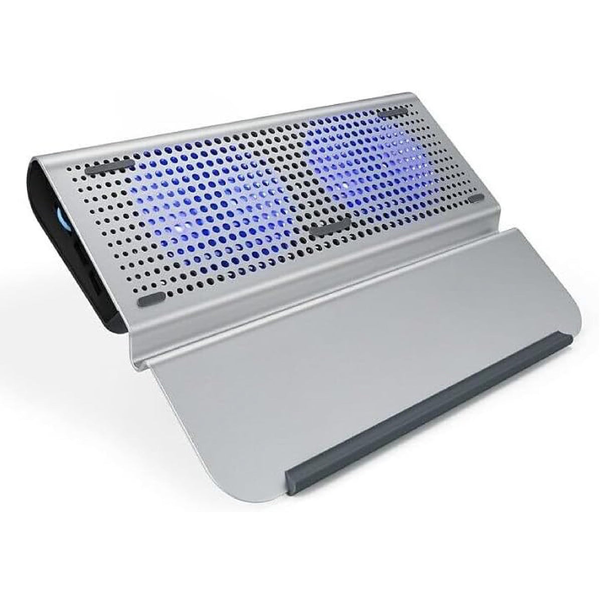 OTM Essentials Aluminum Laptop Riser Stand for 12" - 15" Laptops, Ergonomic Computer Riser with Non-Slip Padding, Tilted Surface & Ventilated Cooling