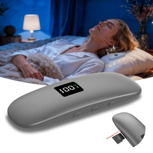ByteWave Bone Conduction Under Pillow Sleep Speaker, Ultra-Thin Wireless Bluetooth 5.3 Mini Pillow Speaker with Auto-Off,LED Display,TF Card, Private