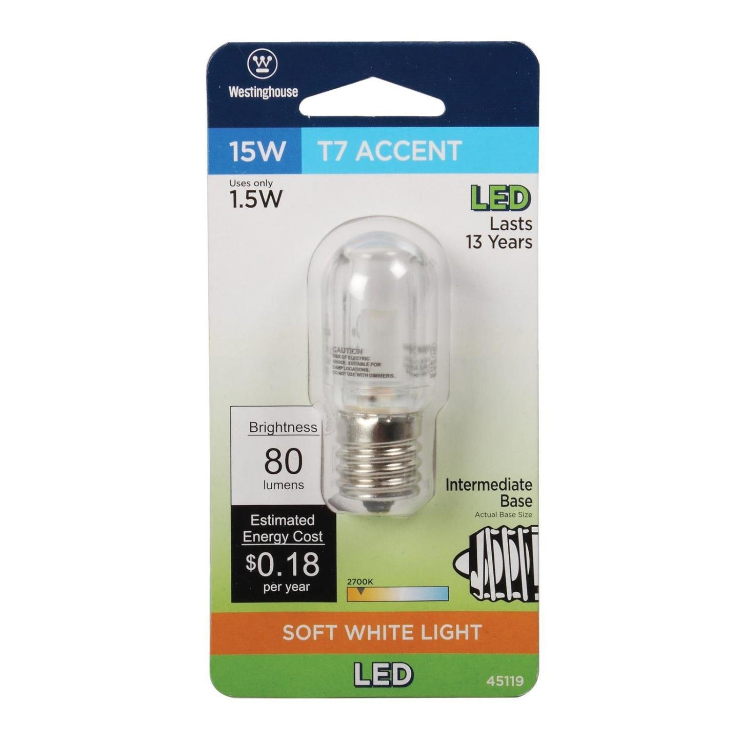 Westinghouse 4511920 15W Equivalent T7 Clear Led Light Bulb with Intermediate Base (4 Pack)