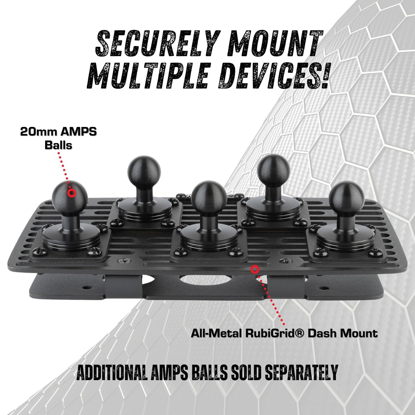Bulletpoint RubiGrid Metal Dash Mount Phone Holder Multi-Device Mount Compatible with 2019-2023 Ford Ranger