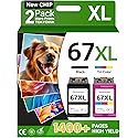 TOKYOINK 67XL Ink Cartridges Compatible for HP67 HP Ink 67 Black/Color Combo Pack for DeskJet 2855e 2827e 2800e 4255e 2755e 2700e 2852e 2700 4155e