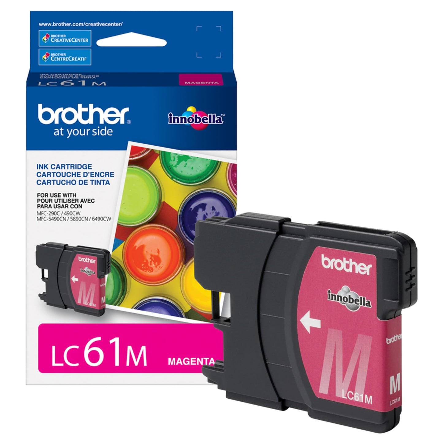 Brother LC61M -Ink Cartridge, 500 Page-Yield, Magenta