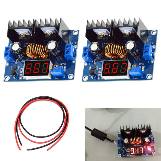 DAOKI 2Pcs XH-M404 Voltage Regulator Module DC 4-40V 8A Step-Down Regulator Converter DC XL4016 Xl4016E1 Digital PWM Adjustable DC-DC with Wire