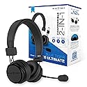 Blue Tiger Premium Elite Ultimate Single and Dual Ear 2-in-1 Bluetooth Headset - Professional Noise Cancellation Head Set with Microphone - USB-C…
