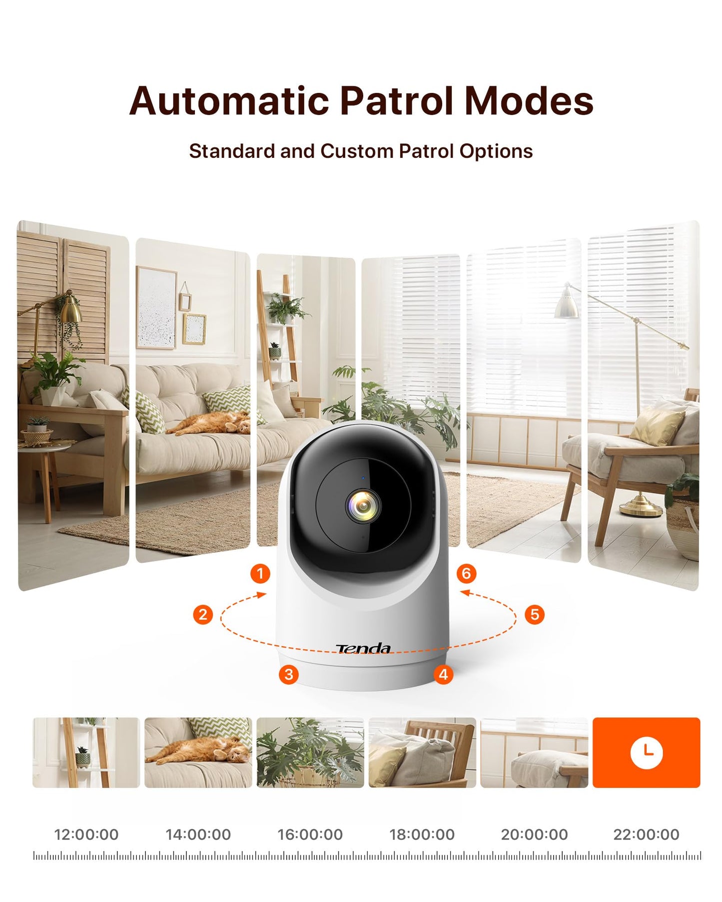Tenda 2K Indoor Security Camera for Baby Monitor, WiFi 6 Pet/Dog Camera for Home Security, 360° Pan/Tilt, 2-Way Audio, Motion Detection, Night Vision