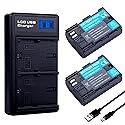 2-Pack LP-E6NH Battery with Fast Dual-Channel Charger Compatible for Canon EOS R EOS R5 EOS R6 EOS R6 II EOS R7 EOS 90D EOS 60D EOS 70D EOS 80D EOS 6D