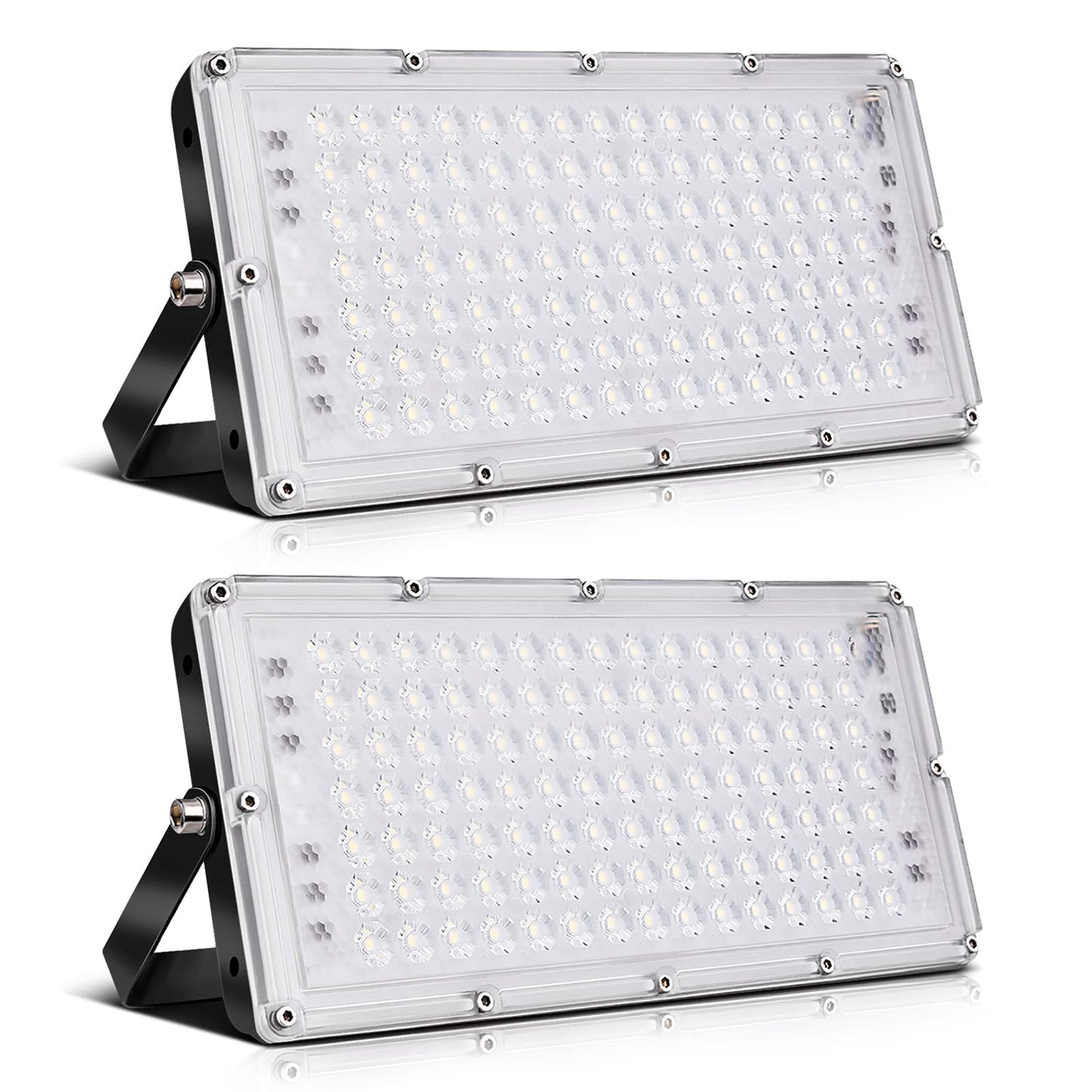Viugreum 100W Flood Lights Outdoor, 8000LM Super Bright LED Work Light, 3000K Warm White LED Flood Light Outdoor, IP65 Waterproof Security Lights