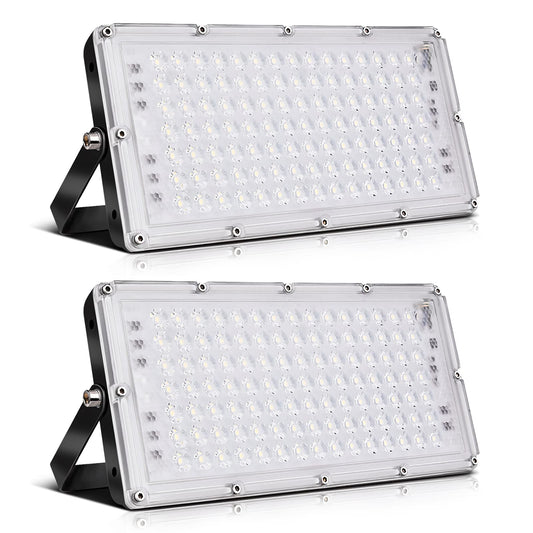 Viugreum 100W Flood Lights Outdoor, 8000LM Super Bright LED Work Light, 3000K Warm White LED Flood Light Outdoor, IP65 Waterproof Security Lights
