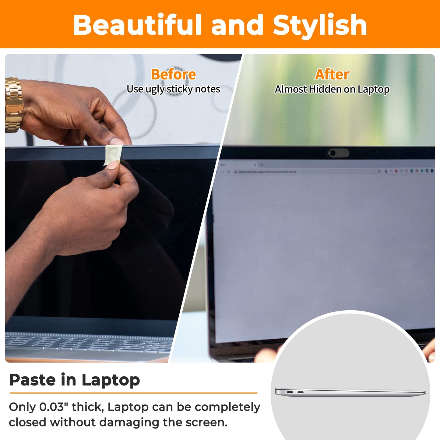 Trobing Laptop Camera Cover Slide [6 Pack], Ultra Thin Webcam Cover for Laptop, Computer, MacBook, Tablet, iPhone 8/7/6 Plus, Protect Your Privacy