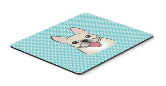 Caroline's Treasures BB1176MP Checkerboard Blue French Bulldog Mouse Pad, Hot Pad or Trivet for Home Office Gaming Working Computers Laptop Mouse