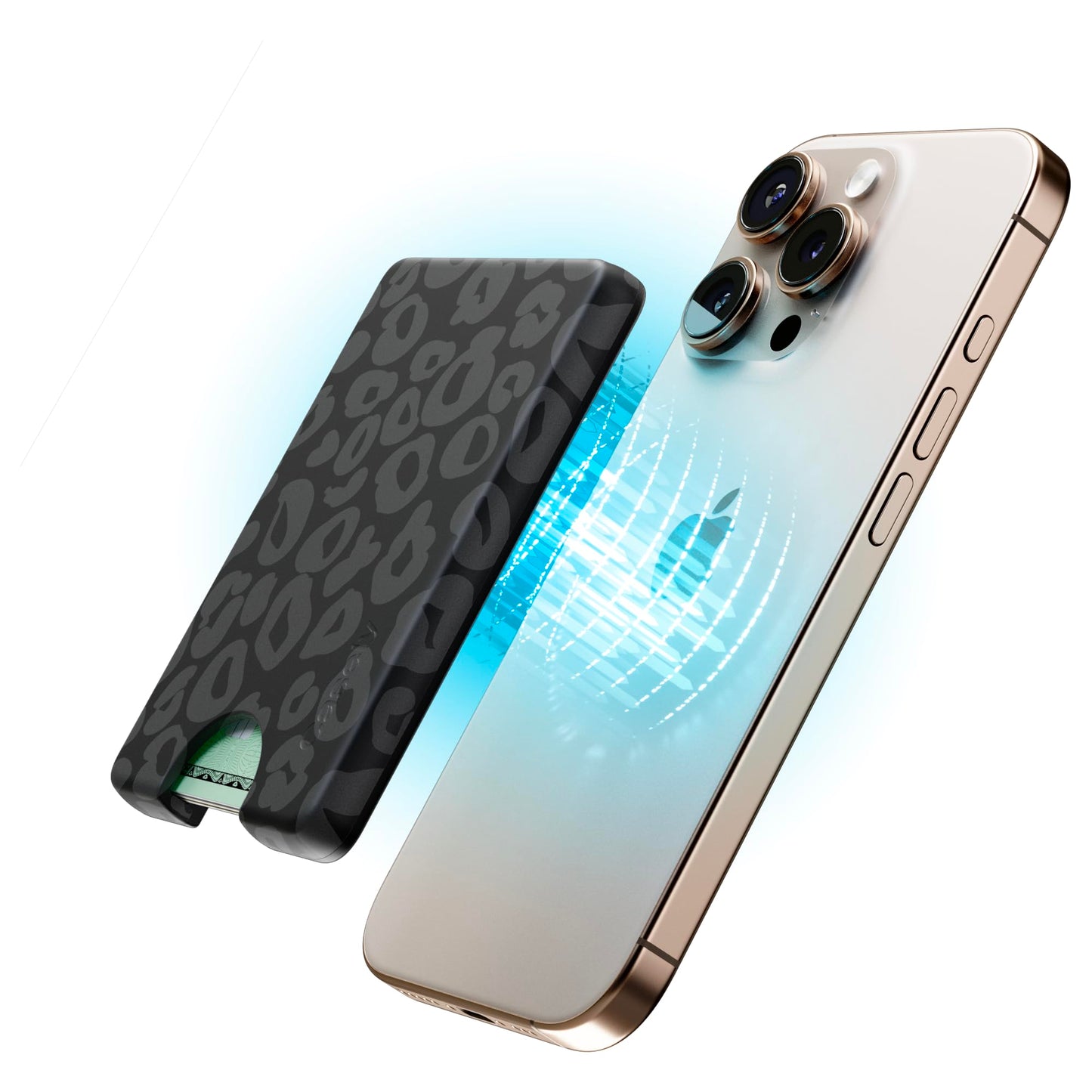 Casely MagWallet | Into the Wild | Black Leopard | Slim Wallet Card Holder | Compatible with MagSafe | Soft-Touch Hard Silicone | Holds Up to 3 Cards