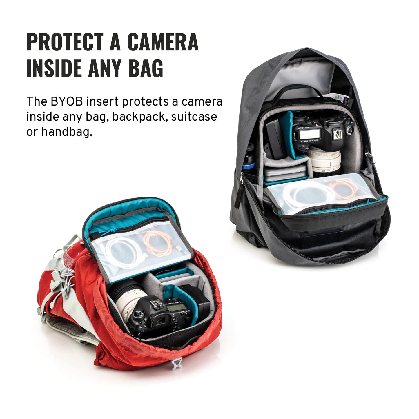 Tenba BYOB 10 DSLR Backpack Insert - Turns any bag into a camera bag for DSLR and Mirrorless cameras and lenses - Blue (636-625)
