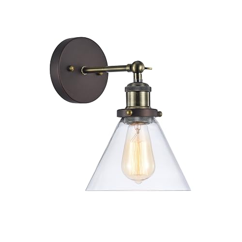 Chloe Lighting CH57053RB07-WS1 1 Rubbed Ironclad Industrial-Style Wall Sconce, 10.3 x 7.1 x 10", Bronze