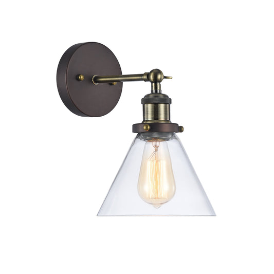 Chloe Lighting CH57053RB07-WS1 1 Rubbed Ironclad Industrial-Style Wall Sconce, 10.3 x 7.1 x 10", Bronze