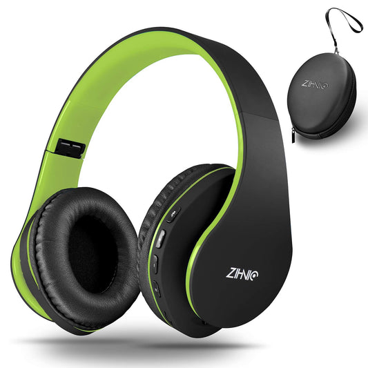 ZIHNIC Bluetooth Headphones Over-Ear, Foldable Wireless and Wired Stereo Headset Micro SD/TF, FM for Cell Phone,PC,Soft Earmuffs &Light Weight…