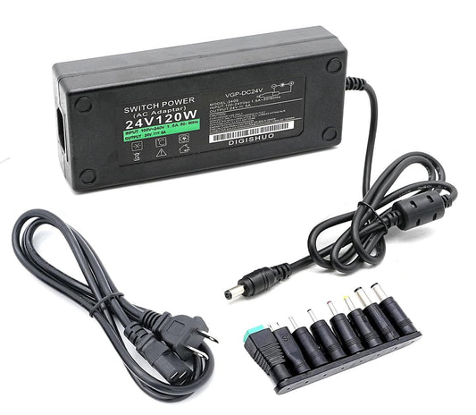DIGISHUO DC 24V 5A 120W Power Supply Adapter Transformer Switch AC 110V/220V to DC 24V 5amp Switching Converter LED Driver for LED Strip Light CCTV…