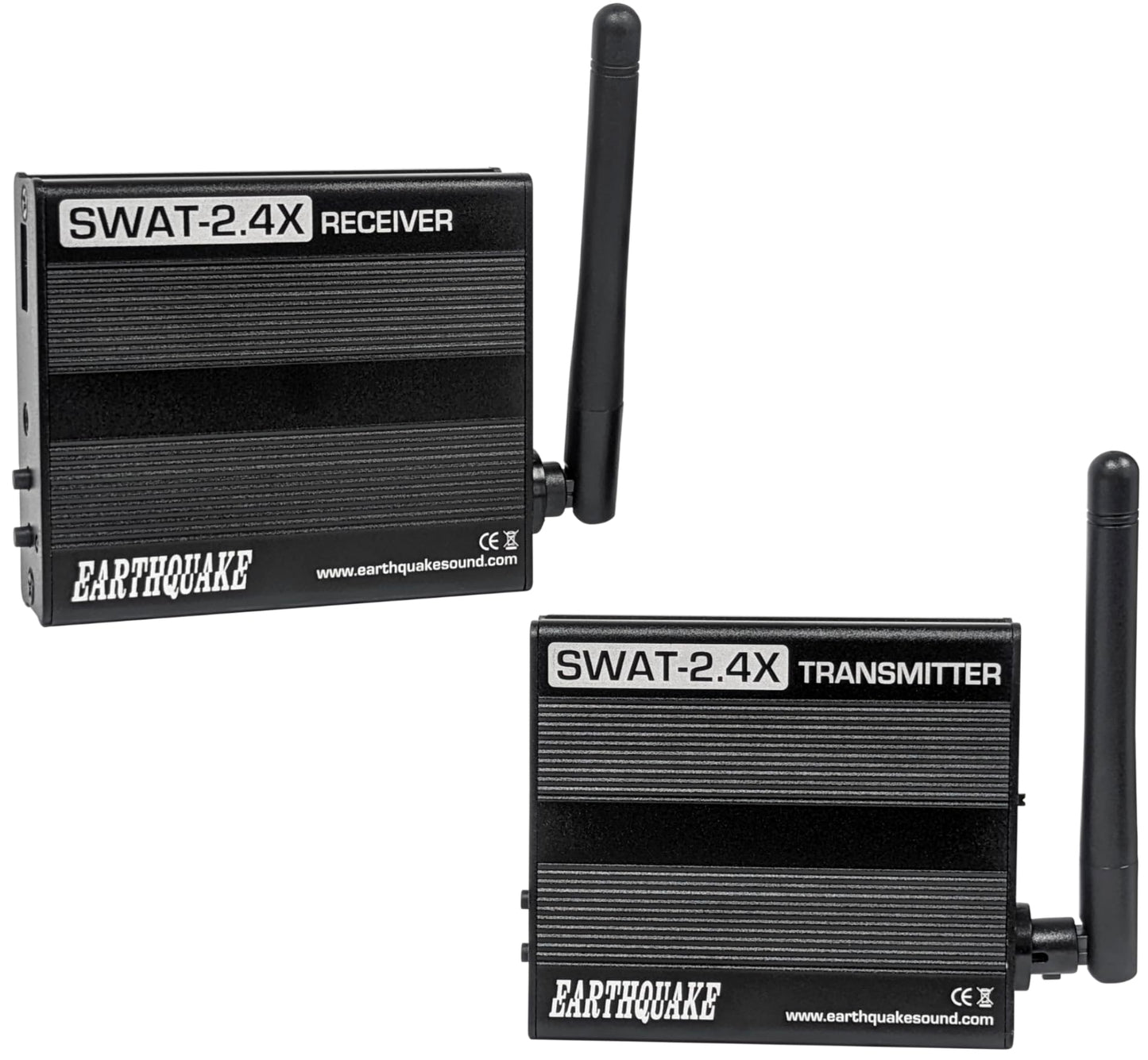 Earthquake SWAT-2.4X Stereo Wireless Audio Transceiver Set, Long Range, Low Latency, 64kHz/16-bit, 2.4GHz Wireless Adapter Kit for Subwoofers/Powered