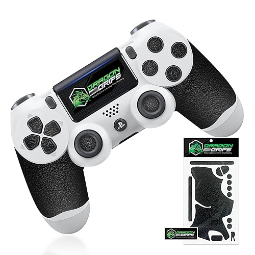 Dragon Grips PS4 Controller Grip, 24 Pcs Black Textured Non-Slip Rubber PS4 Controller Grips Stickers, Perfectly Fit to Any Handles, Trigger Buttons