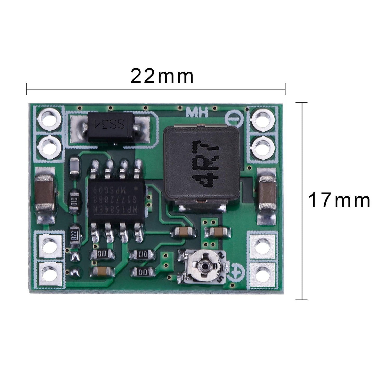 EBOOT Mini MP1584EN DC-DC Buck Converter Adjustable Power Module 24V to 12V 9V 5V 3V(6 Pack)