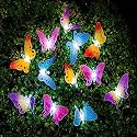 Berocia Butterfly Solar String Lights Outdoor, Waterproof 12 LED Solar Fairy Lights for Garden Patio Christmas Yard Party Camping Decor
