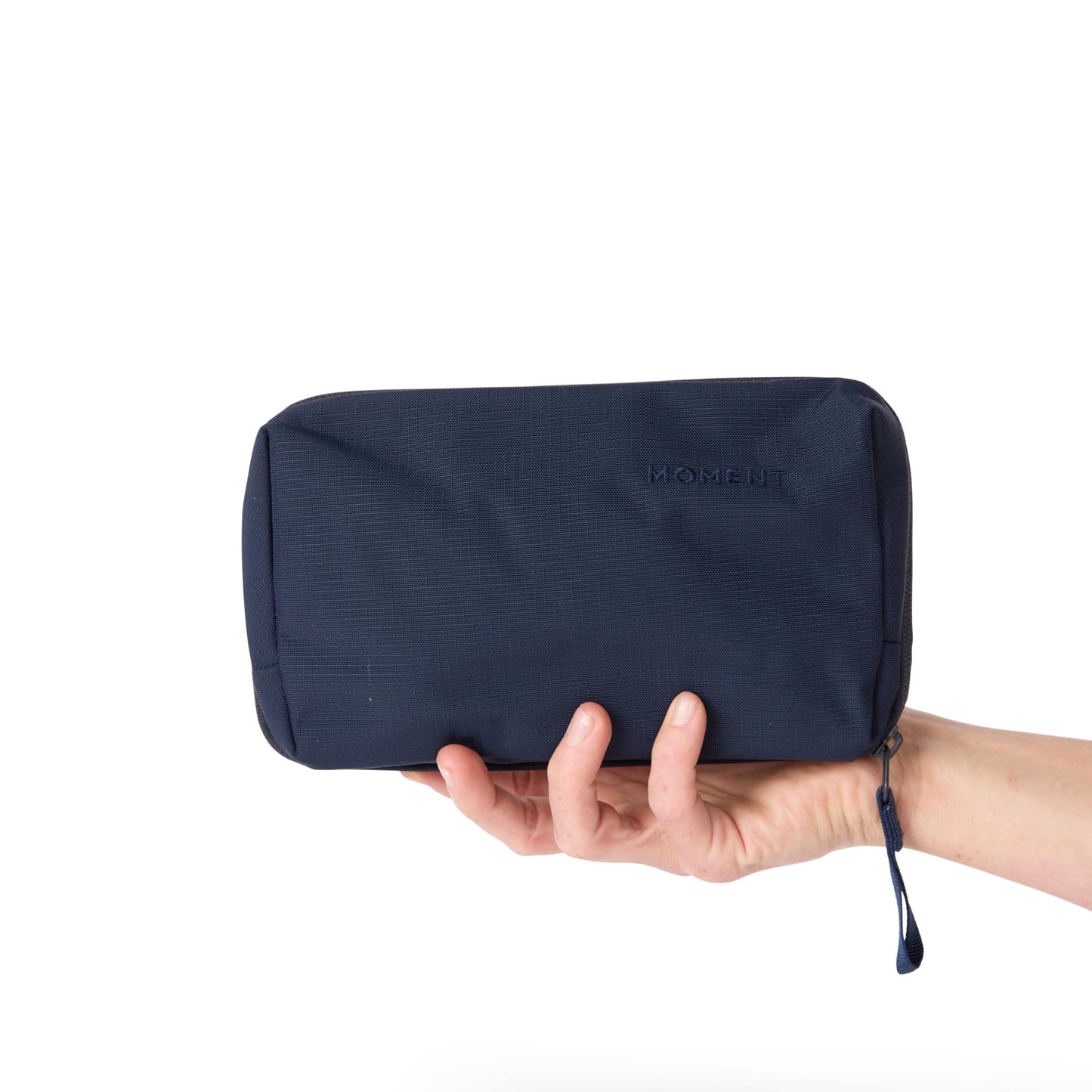 Moment Everything Tech Organizer - Water-Resistant Travel Pouch for Cables, Chargers & Accessories | Regular & Mini Sizes (Navy, Mini)