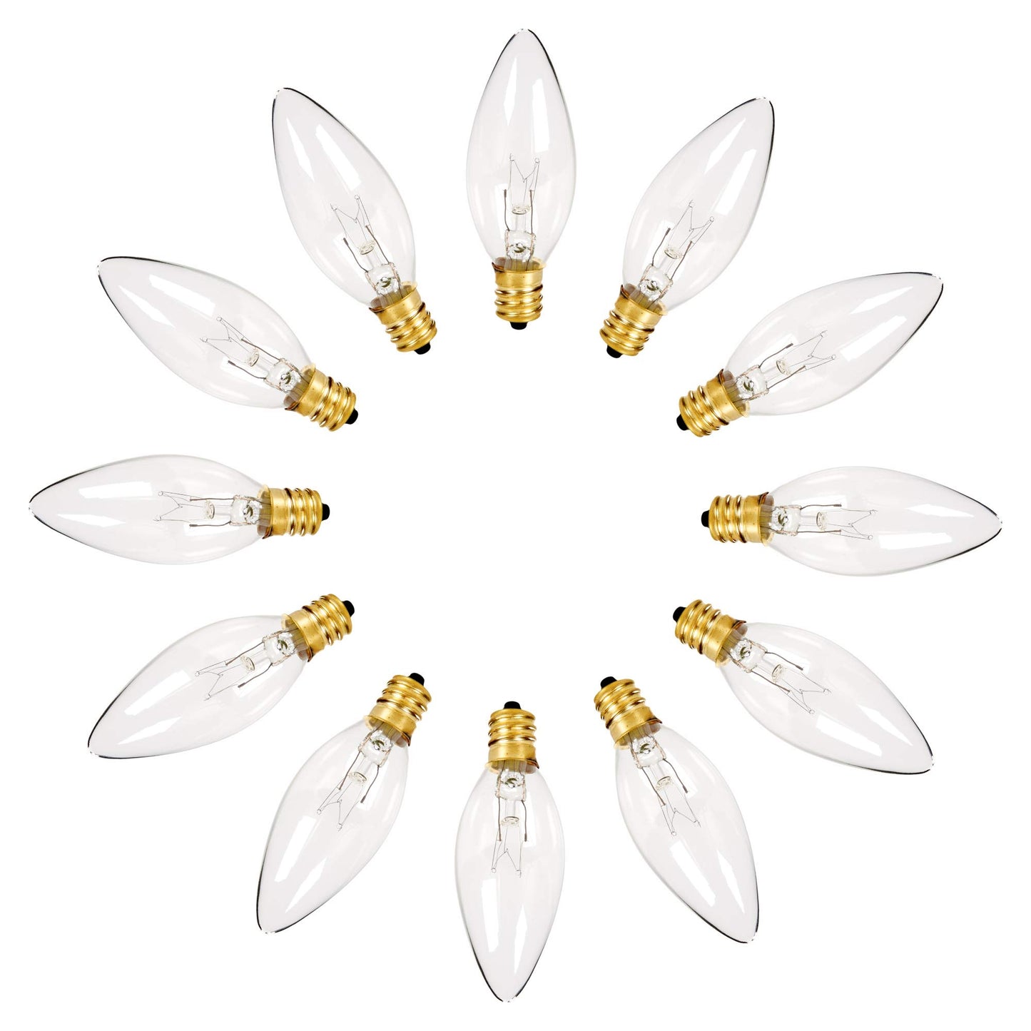 Holiday Joy C7 Bulbs Clear 7 Watt Candelabra Base E12 Window Candle