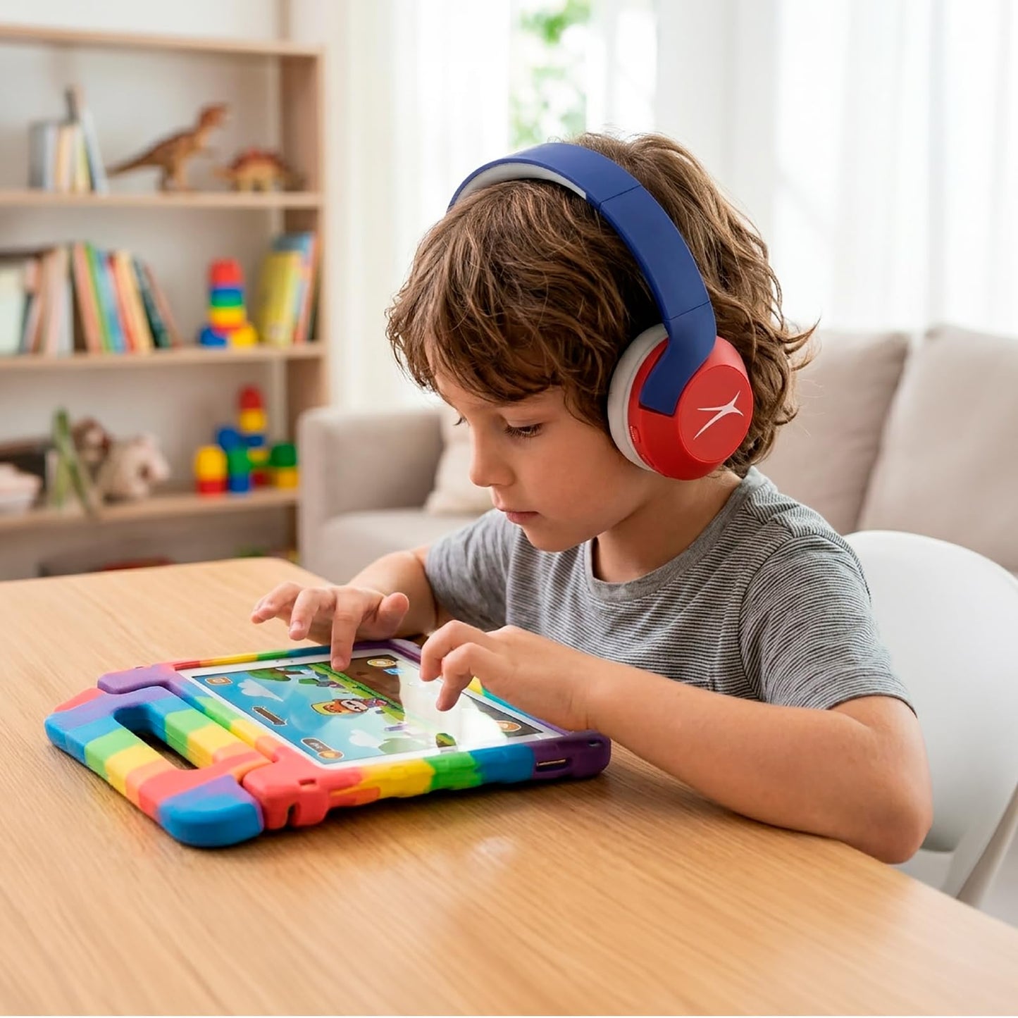 Altec Lansing Kid Safe Noise Cancelling Wireless Headphones 15H Battery, 85dB Volume Limit, Foldable Design Powerful Sound, Active Noise Cancellation