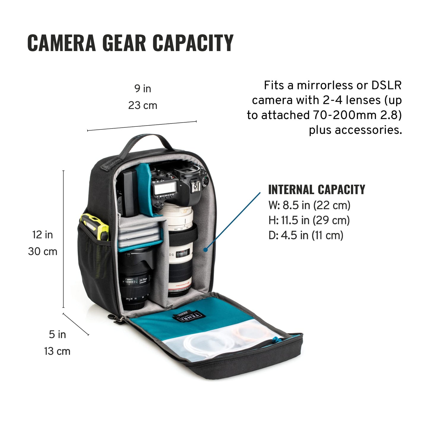 Tenba BYOB 10 DSLR Backpack Insert - Turns any bag into a camera bag for DSLR and Mirrorless cameras and lenses - Blue (636-625)