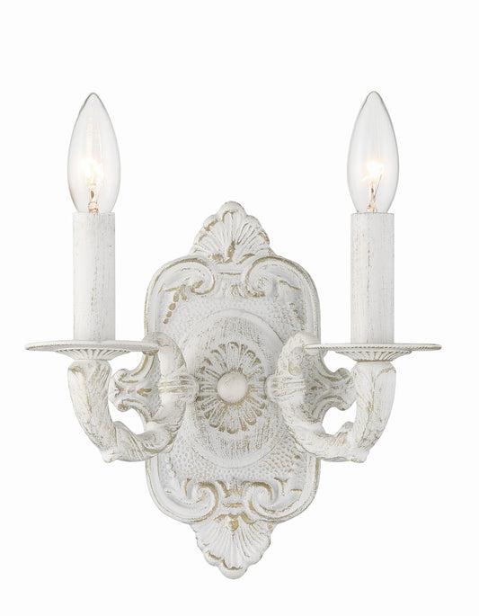 Crystorama Paris Market 10'' Antique White Sconce