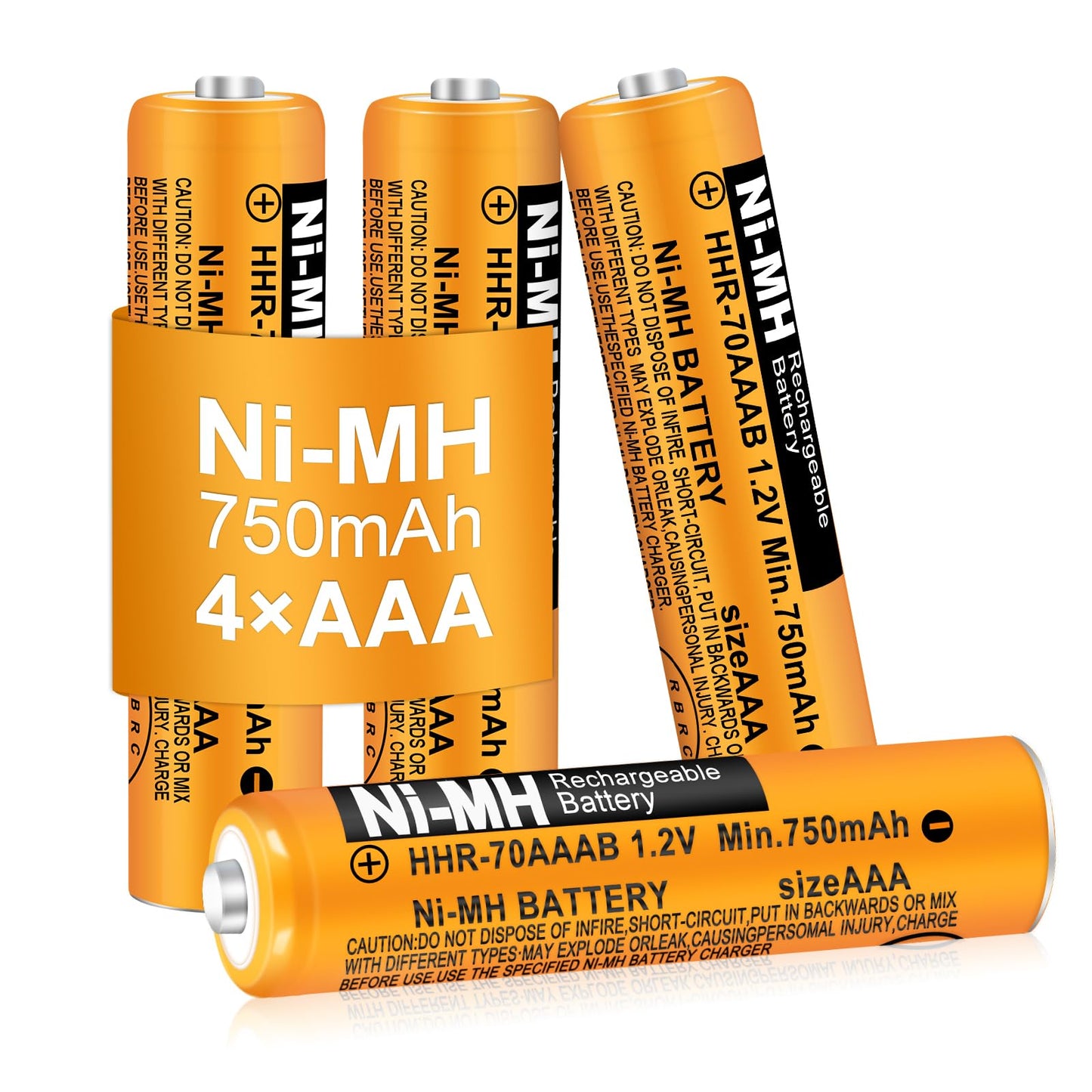 EOCIK 4 Pack HHR-70AAAB AAA Battery Rechargeable for 1.2V 750mah NiMH AAA Batteries for Panasonic Cordless Phones, Remote Controls, Electronics