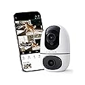 VIRTAVO XD1 Indoor Security WiFi Camera, No Subscription Required, Dual-Lens 360° PTZ Baby Monitor & Pet Cam, Motion Tracking, 2-Way Audio, Night
