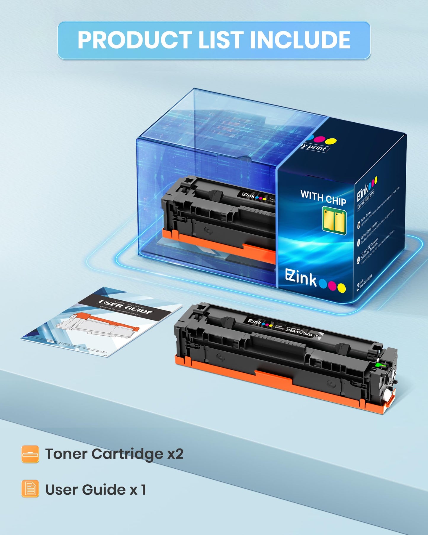 E-Z Ink 218A with Chip Compatible for HP 218A Toner Cartridges Black 218X Toner for HP Color LaserJet pro MFP 3301fdw Toner 3301cdw 3201dw 3301sdw