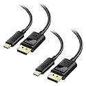 Cable Matters 2-Pack Unidirectional USB C to DisplayPort 1.4 Cable - 6ft, Support 8K@60Hz / 4K@240Hz, Thunderbolt 4 to DisplayPort Cable, Display Port