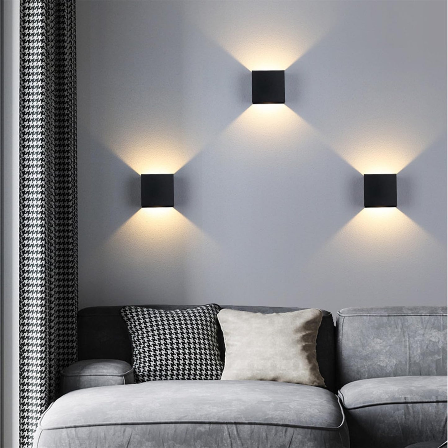 Daxng Modern Wall Sconce Dimmable 6W Hardwired, Up Down Wall Mount Lights Indoor Mini Metal LED Wall Lamp for Living Room Bedroom Hallway Decor, Warm