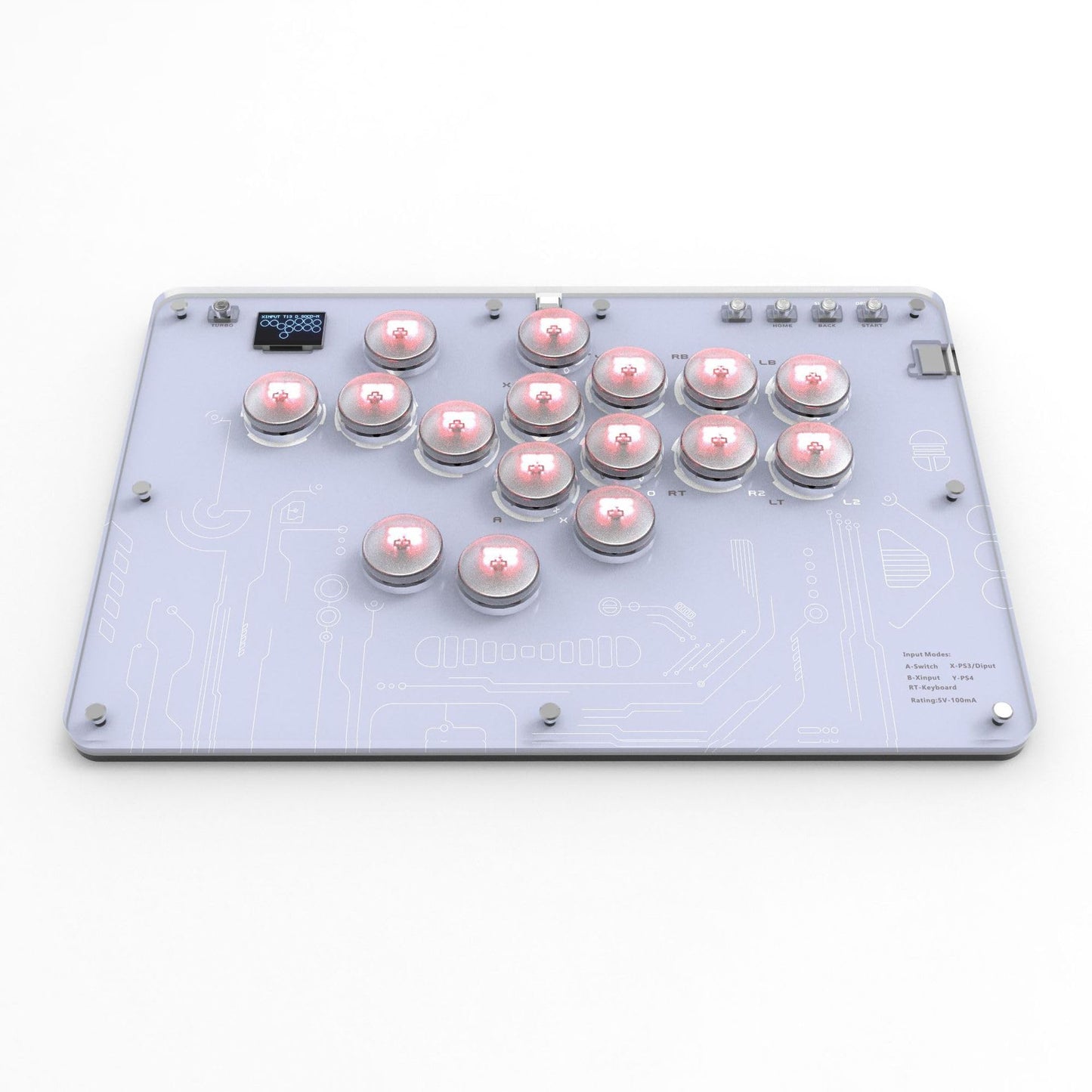 Arcade Stick 16Keys All-Button Gamerfinger with Turbo Functions & Custom RGB,Arcade Controller Street Fight for PC/PS3/PS4/Switch/Steam Game