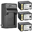 Kastar 3-Pack Battery and AC Wall Charger Replacement for JVC GZ-MS120AUS GZ-MS120B GZ-MS120BUS GZ-MS120R GZ-MS120RUS GZ-MS123 GZ-MS130 GZ-MS130A