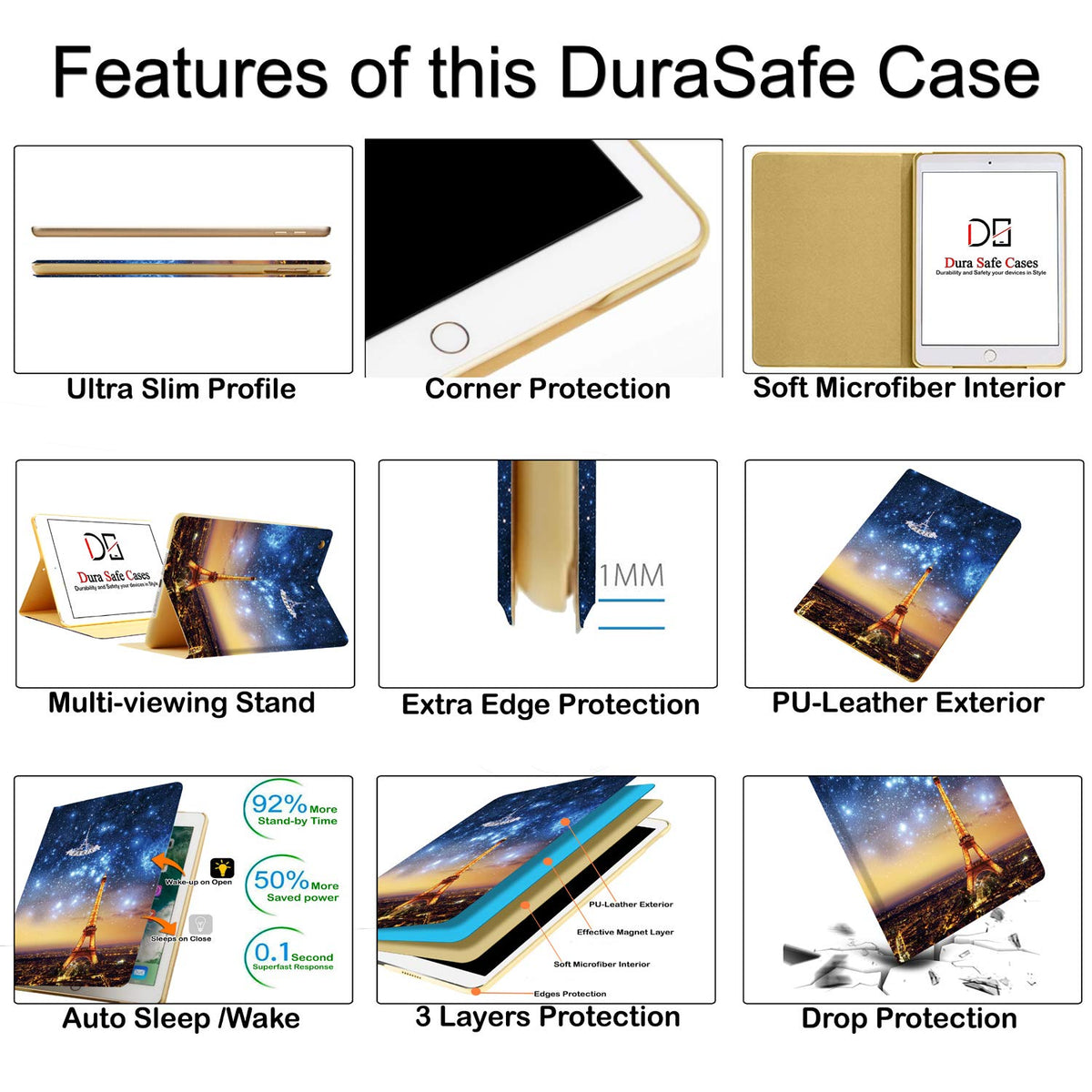 DuraSafe Cases for iPad 2016 Pro 9.7 inch Case A1673 MLMP2LL/A MM172LL/A MLMN2LL/A MLMQ2LL/A A1674 A1675