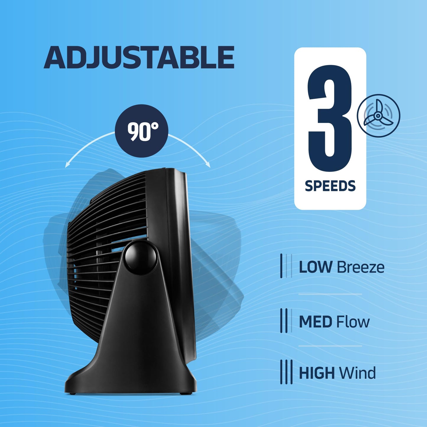 NEXAIR 7" Air Circulator Portable Turbo Fan, 3 Speed Adjustable Desk fan Powers Cool Air-Waves Up To 25ft, Quiet Operating Fan For Bedroom, Made