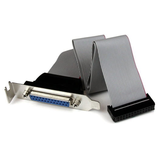 StarTech.com Low Profile 16in Parallel Port Header Cable Adapter w/ Bracket - DB25 to IDC26 Parallel Port Bracket DB-25 (F) to IDC 26 (F)