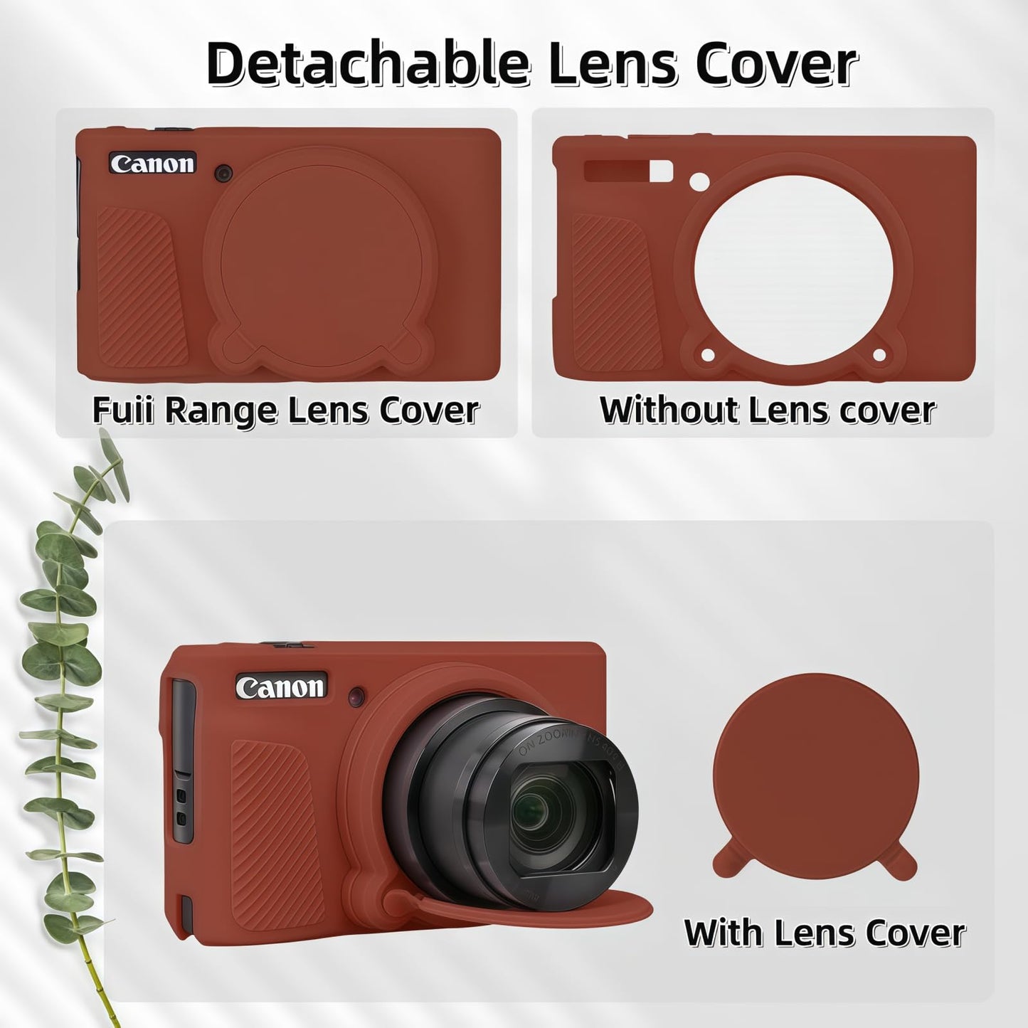 SZHSYJY Camera Case for Canon PowerShot SX740/ SX730 Digital Camera,SX740 HS Case, Soft Silicone Protective Case Removable Lens Cover,Comes with 2
